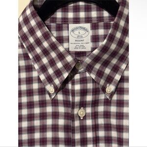 Brooks Brothers Button Down Shirt ~ Mens Large~ Regent Fit~Non-Iron~ 100% Cotton